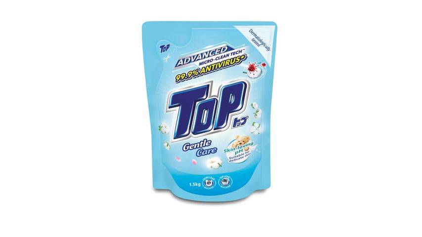 Top Advanced Micro Clean Tech with 99.9% Antivirus Gentle Care Laundry Detergent 1.5kg