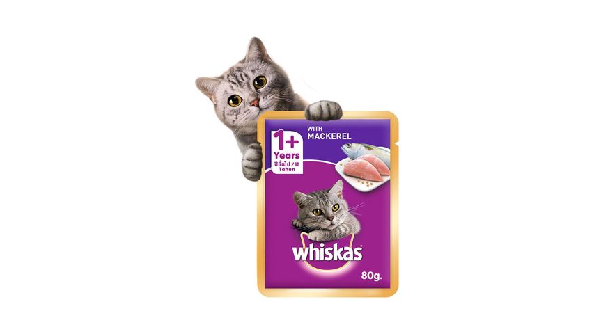 Whiskas Cat Food Wet Adult Mackerel 12 x 80g