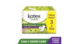 Kotex Fresh Liner Longer & Wider Daun Sirih 3 Packs x 30pcs
