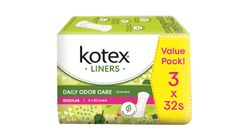 Kotex Fresh Liners Regular Daun Sirih 3 Packs x 32pcs