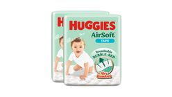 Huggies Airsoft Diaper Super Jumbo Pack M 2 x 52 Pieces