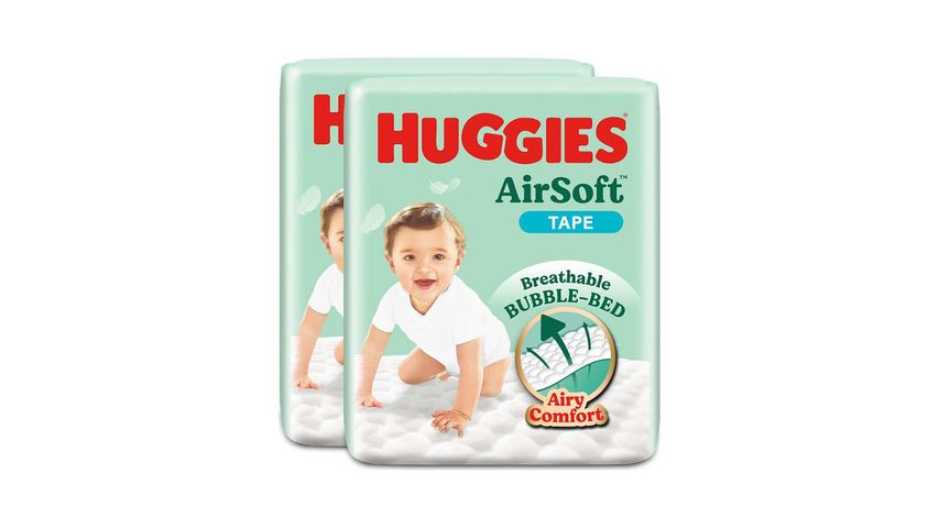 Huggies Airsoft Diaper Super Jumbo Pack M 2 x 52 Pieces