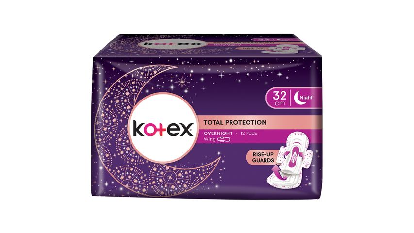 Kotex Purple Overnight Wings (32 cm) | 12 Pcs