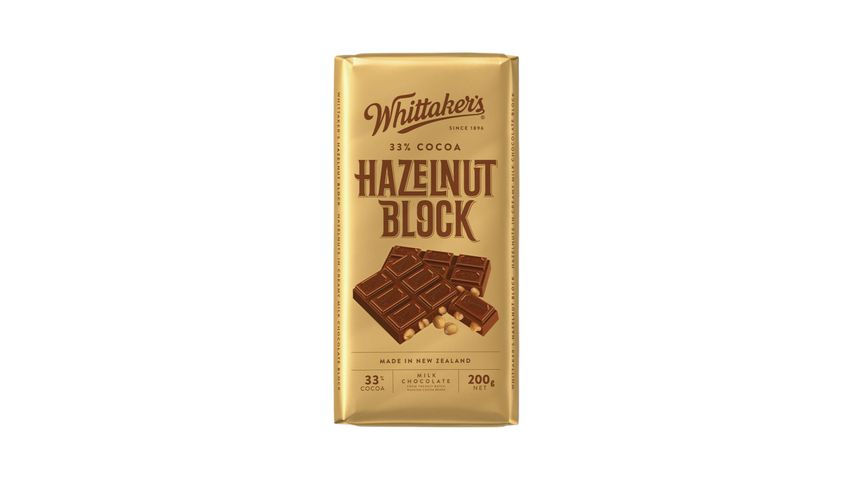 Whittaker's Hazelnut Chocolate Block 200g