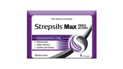 Strepsils Max Blackcurrant Antiseptic Action Lozenges Pouch 6pcs