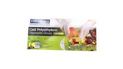 Top Glove Cast Polyethylene Disposable Gloves Size (L) 100pcs