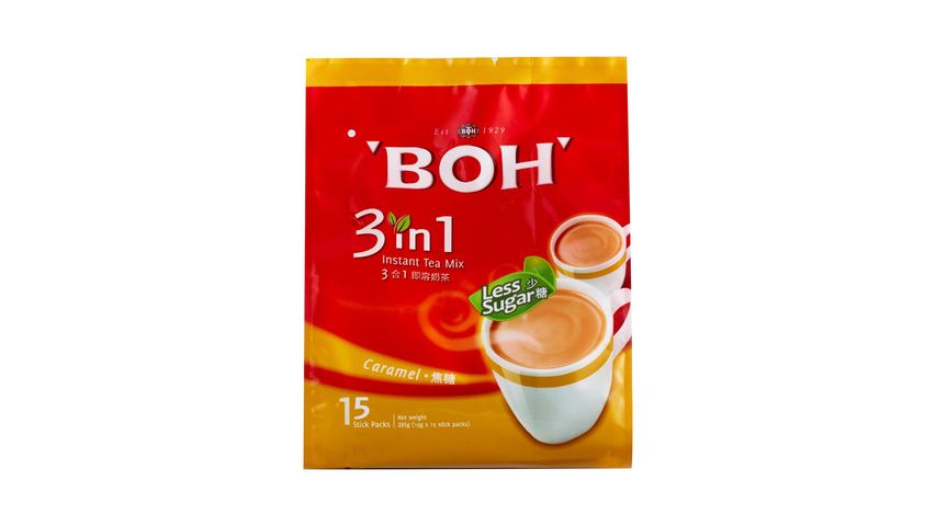 Boh 3 In 1 Instant Tea Mix Caramel (Stick Pack) | 15 x 19 g