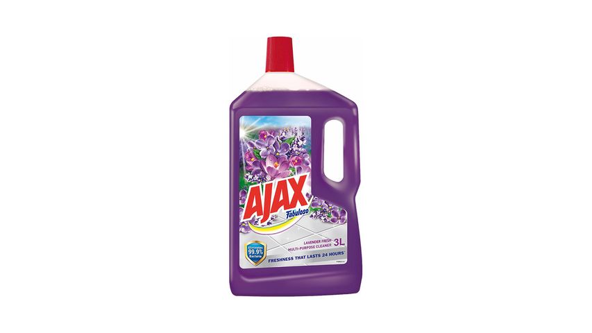Ajax Fabuloso Lavender Multi Purpose Disinfectant Floor Cleaner 3L