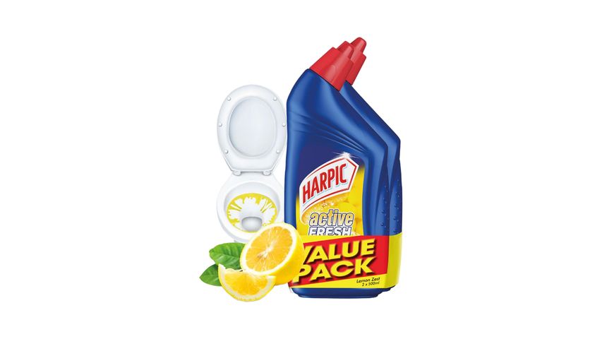 Harpic Toilet Cleaner Active Lemon Zest Value 2 x 500ml