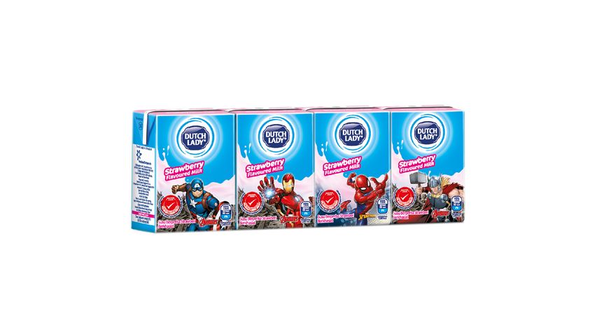 Dutch Lady UHT Marvel Strawberry Milk 4 x 125ml