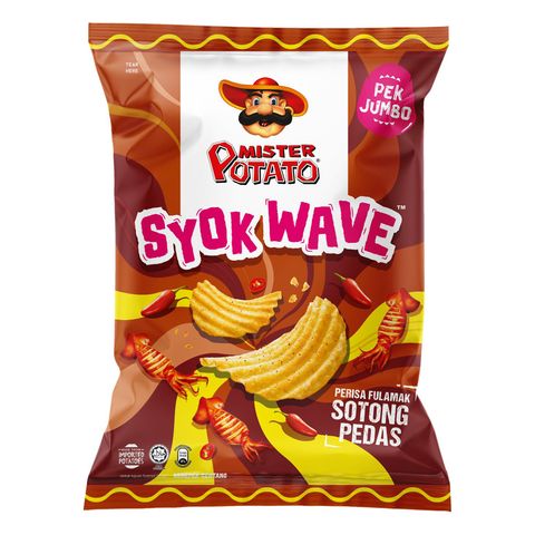 Mister Potato Syok Wave Hot Chili Squid 130g