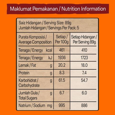 Maggi Syiok Cili Kampung 5 x 89 g