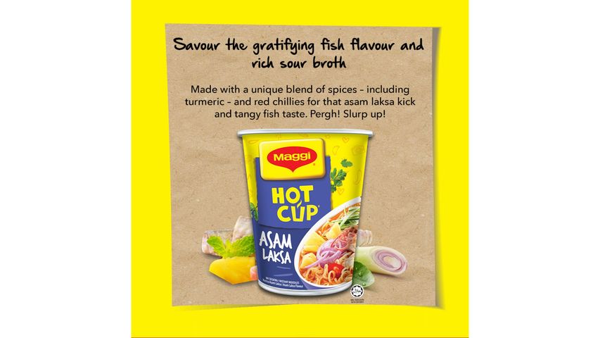 Maggi Noodles Hot Cup Asam Laksa 59g (Imported)