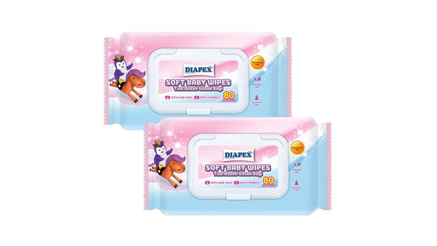 Diapex Baby Wipes 80 x 2 Packets
