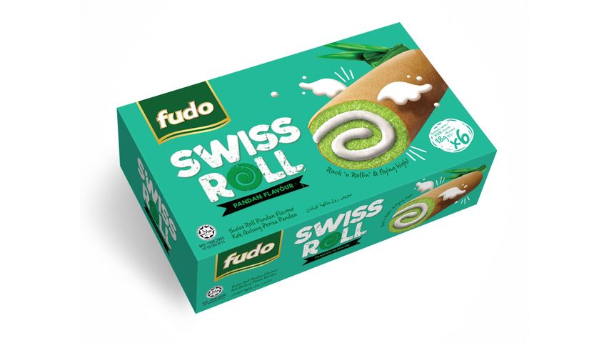 Fudo Swiss Roll - Pandan 6 x 18g
