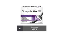 Strepsils Lozenges Max Triple Action Blackcurrant 16 Pieces