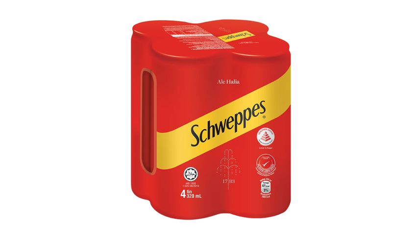 Schweppes Ginger Ale Cans 4 x 320ml