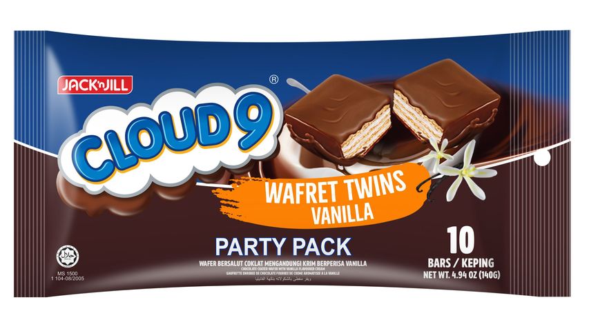 Jack n Jill Cloud 9 Wafret Twins Vanilla Party Pack 10pcs x 14g
