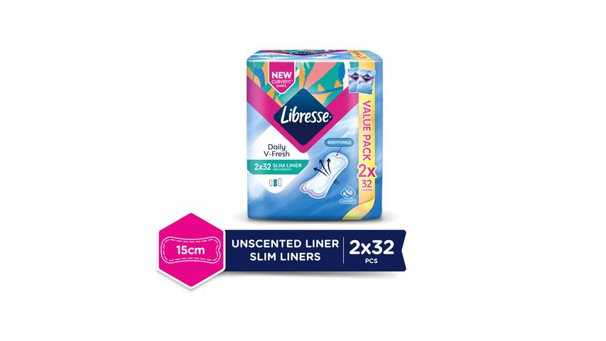 Libresse Slim Liner (15cm) 2 Packs x 32pcs