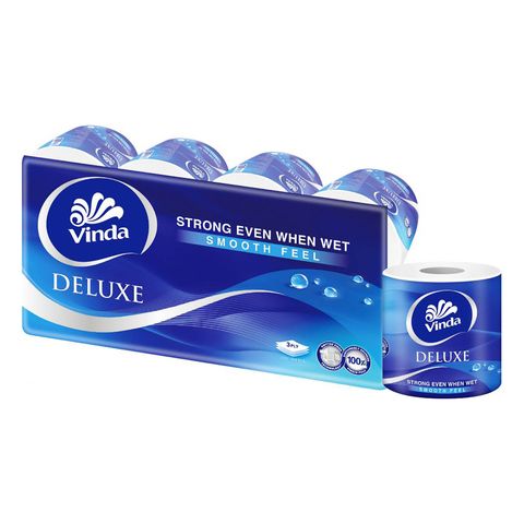 Vinda Deluxe (3 Ply) Smooth Feel Toilet Tissue 8 Rolls
