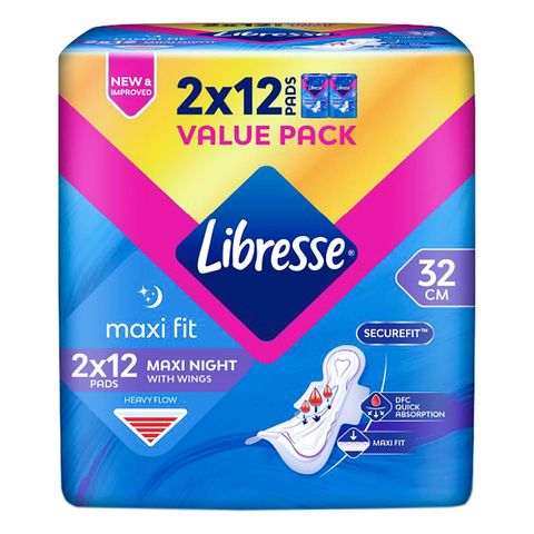 Libresse Maxi Night Wings (32cm) 12 x 2 Packets