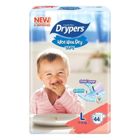 Drypers Lampin Wee Wee Dry Lampin & Tisu Basah (L) 44pcs
