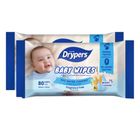 Drypers Fragrance Free Wipes 80 x 2 Packs
