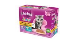 Whiskas Cat Food Wet Pouch - Junior Tuna and Mackerel Flavour 12 Packs x 80g