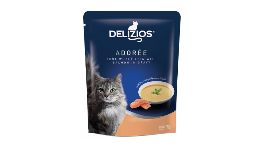 Delizios Adoree Tuna Whole Loin Salmon in Gravy 70g