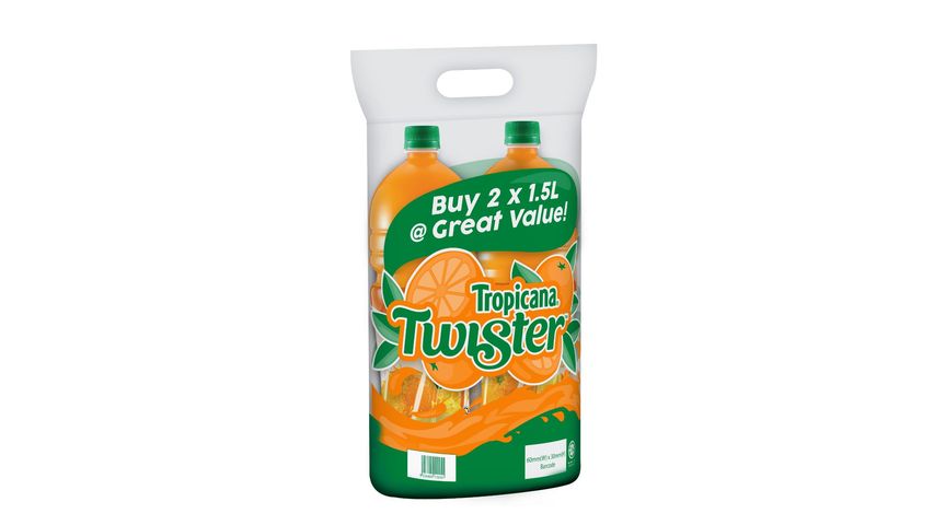 Tropicana Twister Orange Sealed Twin 2 x 1.5L