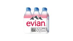 Evian Natural Mineral Water Multipack 6pcs x 500ml