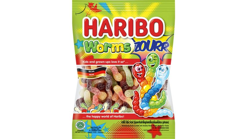 Haribo Worms Zourr Gummies 80g