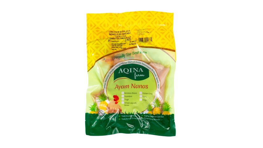 Aqina Farm Pineapple Chicken Skinless Boneless Breast (2pcs) Frozen Poultry & Meat 400g - 600g