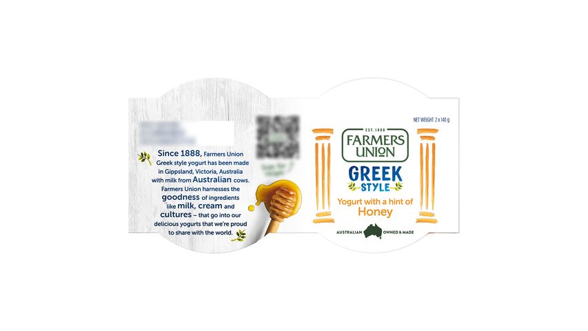 Farmers Union Greek Style With Honey Yoghurt 2s x 140g