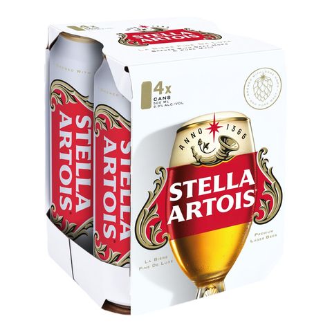 Stella Artois King Can Beer 500ml x4