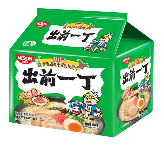 Nissin - Demae Iccho Tonkotsu Flavour Instant Noodles Hokkaido Wheat Flour 5 x 100g (The new and old packaging will be shipped out randomly)