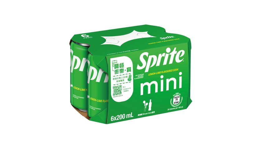 Sprite "Sprite" Lemon-Lime Flavoured Soda 200ml x 6(The new and old packaging will be shipped out randomly)