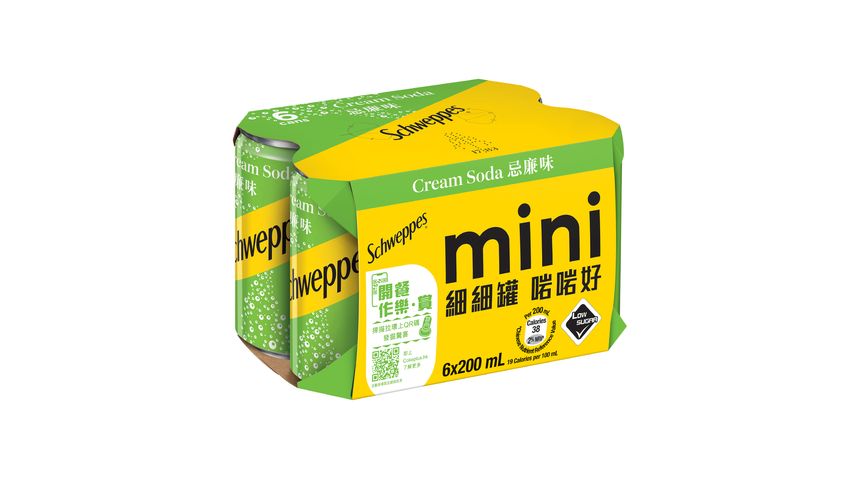 Schweppes Cream Soda 200ml x 6 (The new and old packaging will be shipped out randomly)