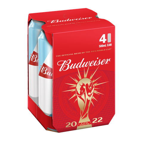 Budweiser King Can Beer 500ml x4 (The new and old packaging will be shipped out randomly)