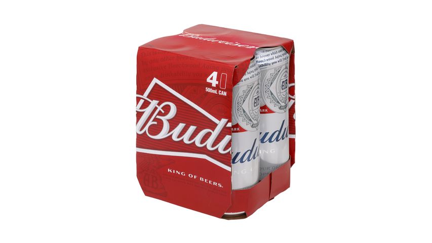 Budweiser King Can Beer 500ml x4 (The new and old packaging will be shipped out randomly)
