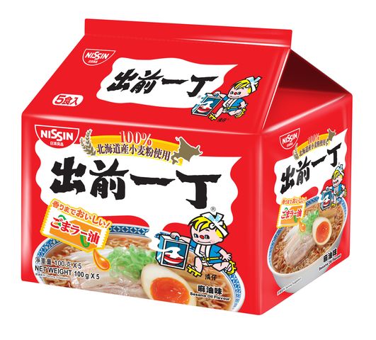 Nissin Demae Ramen Hokkaido Wheat Flour Sesame Oil 5 x 100g(The new and old packaging will be shipped out randomly)