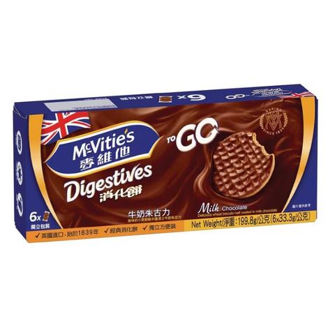 Mcvitie's Chocolate Digestive Togo 6 Portion Packets 199.8g