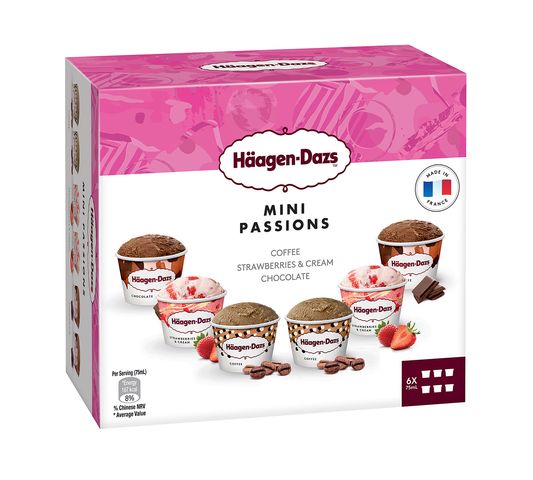 Häagen-Dazs Mini Passions MPK 6's 6X75mlml