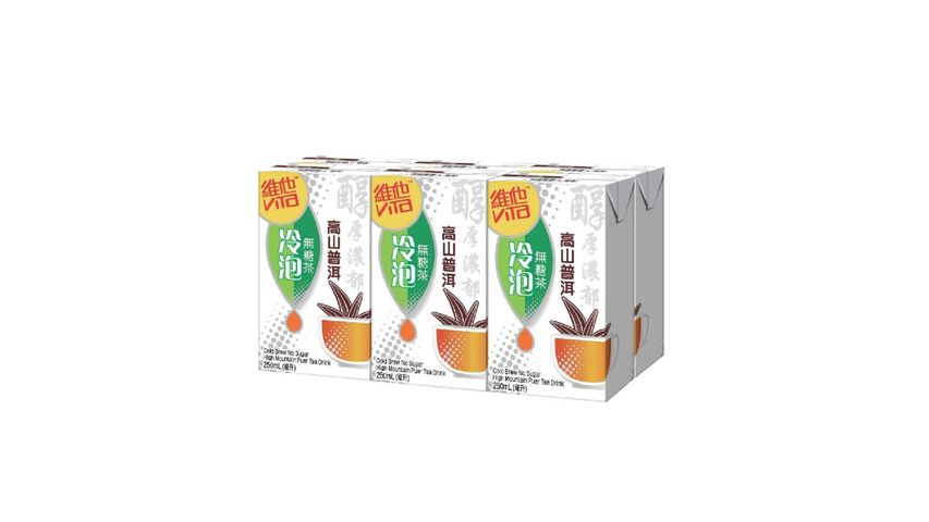 維他 冷泡無糖茶 高山普洱 250ml x6 (新舊包裝隨機發貨)