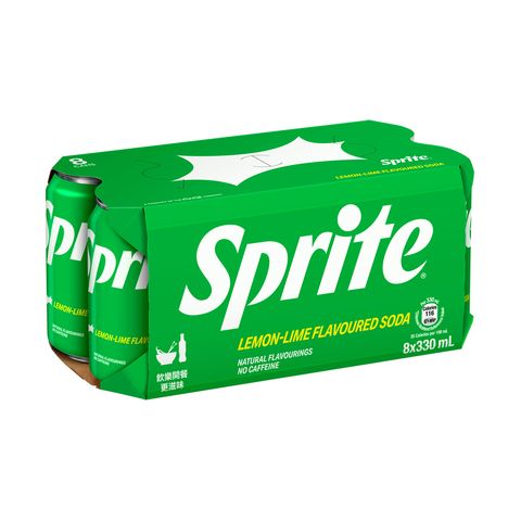 Sprite - Lemon-Lime Flavoured Soda 330ml x 8 (The new and old packaging will be shipped out randomly)