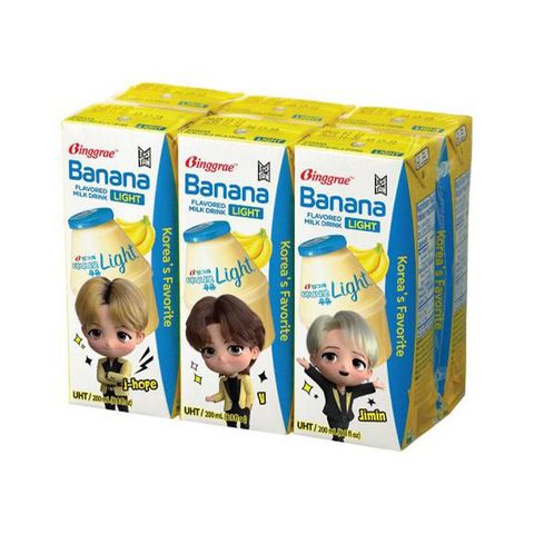 Binggrae Korea Banana Milk Light 200ml x 6