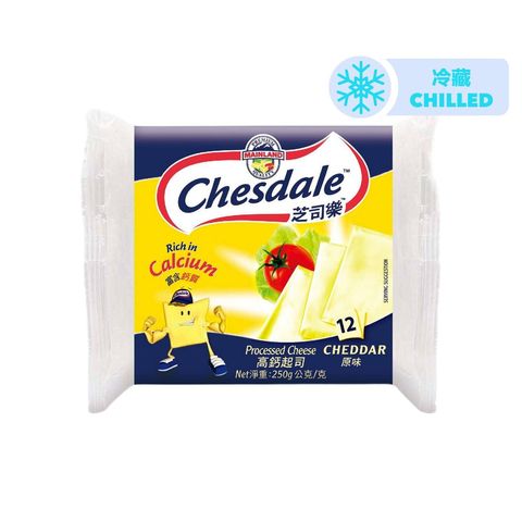 Chesdale Cheddar Cheese Singles 12s 250g