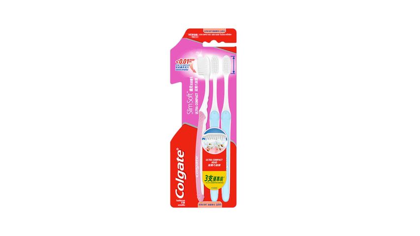 Colgate Slim Soft Ultra Compact Head Toothbrush 3pcs