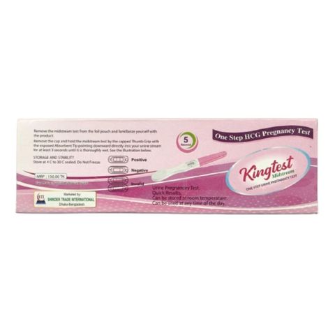 King Test One Step HCG Midstream Pregnancy Test Kit 1 Piece