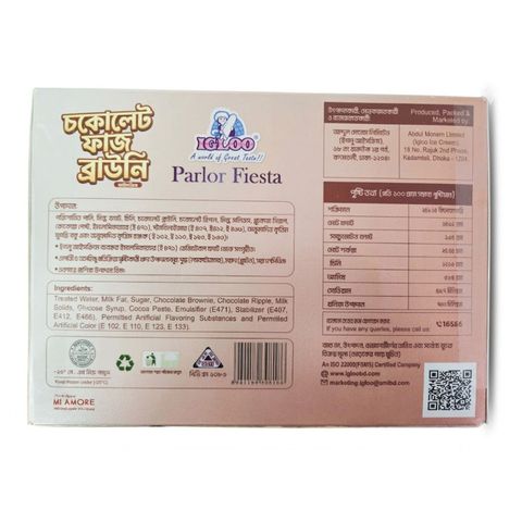 Igloo Parlor Fiesta Chocolate Fudge Brownie Ice Cream 1L